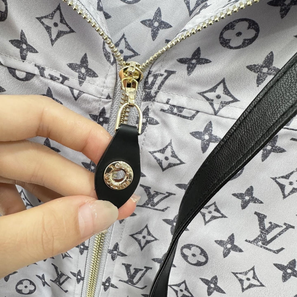 Louis Vuitton Monogram Pattern Parka Jacket Black White 1Ahzpf