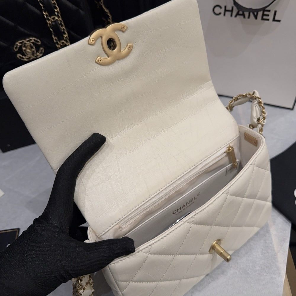 Chanel Mini Flap Bag And Gold Hardware Light Beige 20Cm