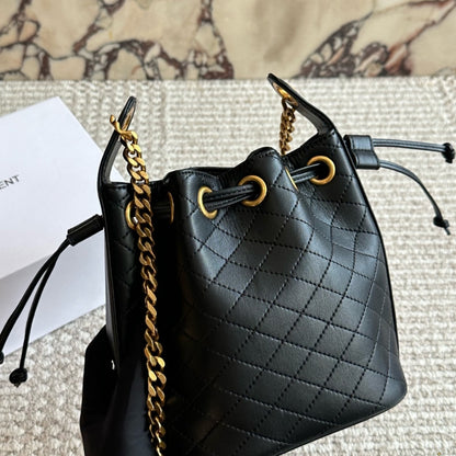 Saint Laurent Small Cassandre Bucket Bag Black 18Cm