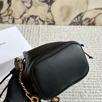 Saint Laurent Small Cassandre Bucket Bag Black 18Cm