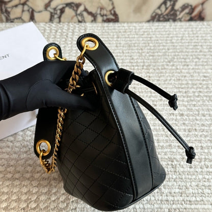 Saint Laurent Small Cassandre Bucket Bag Black 18Cm