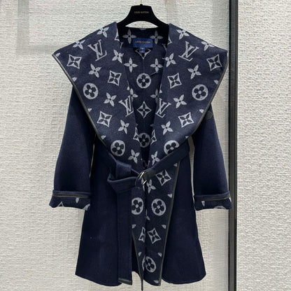 Louis Vuitton Classic Monogram Wool Blue Coats