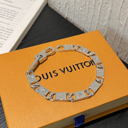 Louis Vuitton Monogram Tied Up Bracelet Silver M0921M