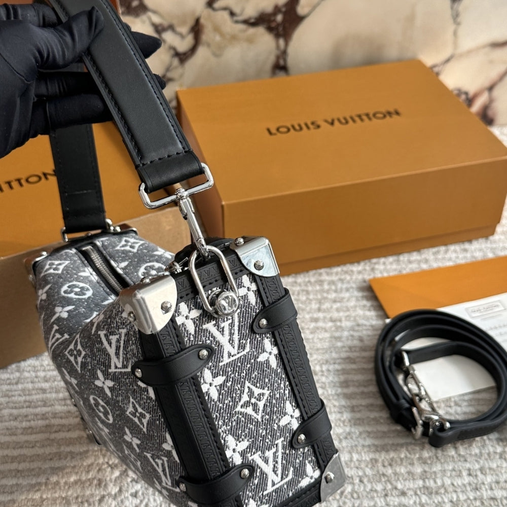 Louis Vuitton MM Side Trunk Bag Denim Gray 23Cm M21460