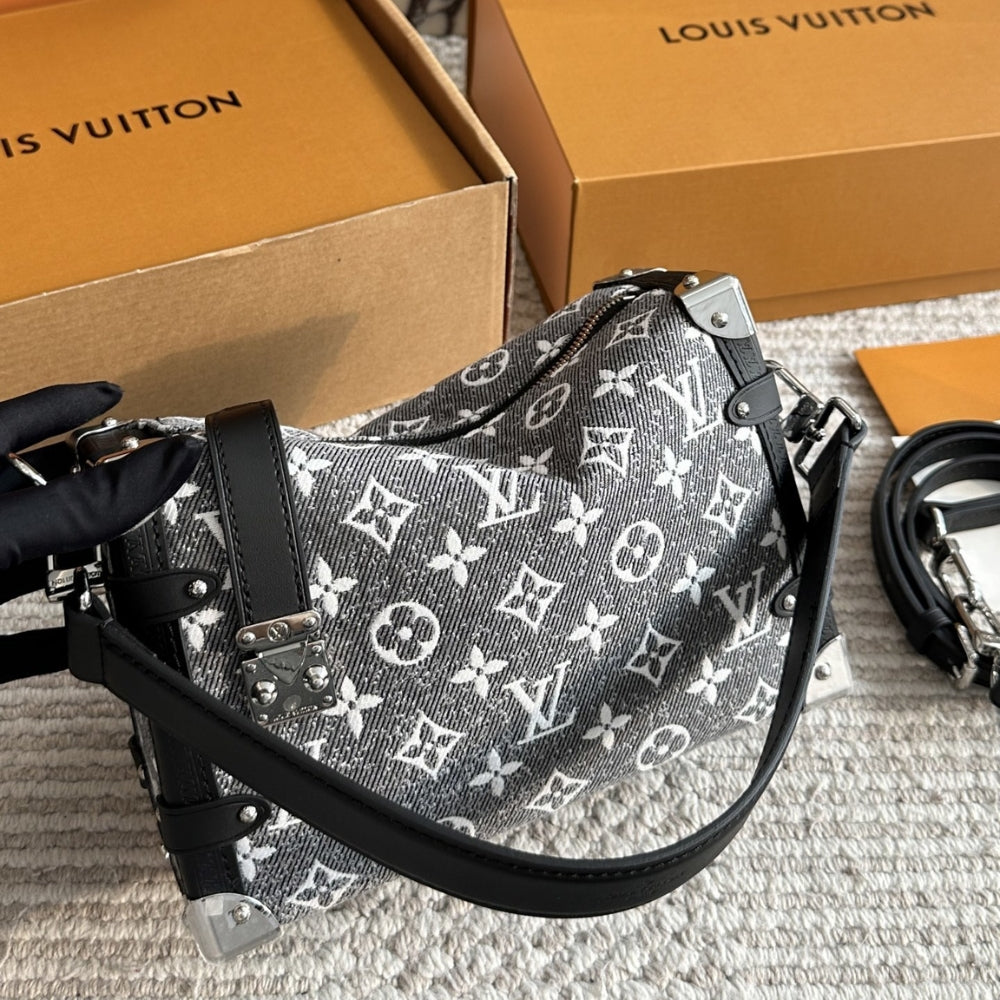 Louis Vuitton MM Side Trunk Bag Denim Gray 23Cm M21460