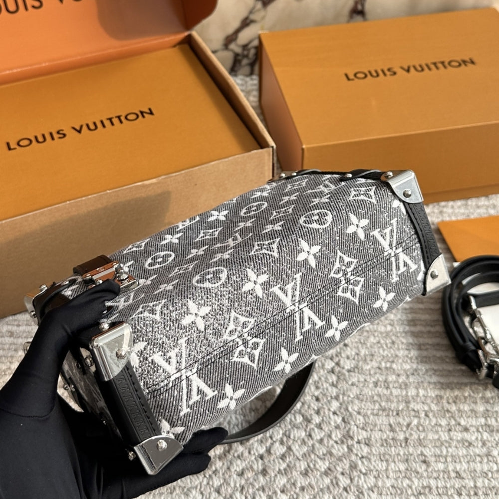 Louis Vuitton MM Side Trunk Bag Denim Gray 23Cm M21460
