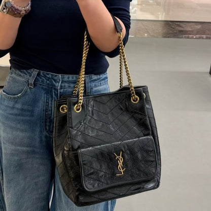Saint Laurent Niki Small Shopping In Vintage Black 30Cm