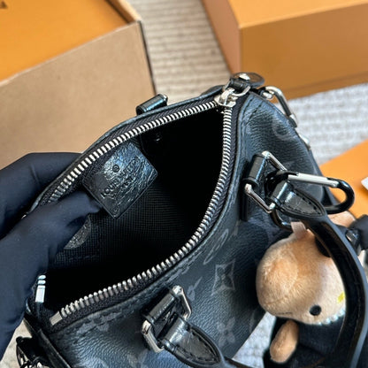 Louis Vuitton Nano Speedy Monogram Eclipse 16Cm M26573