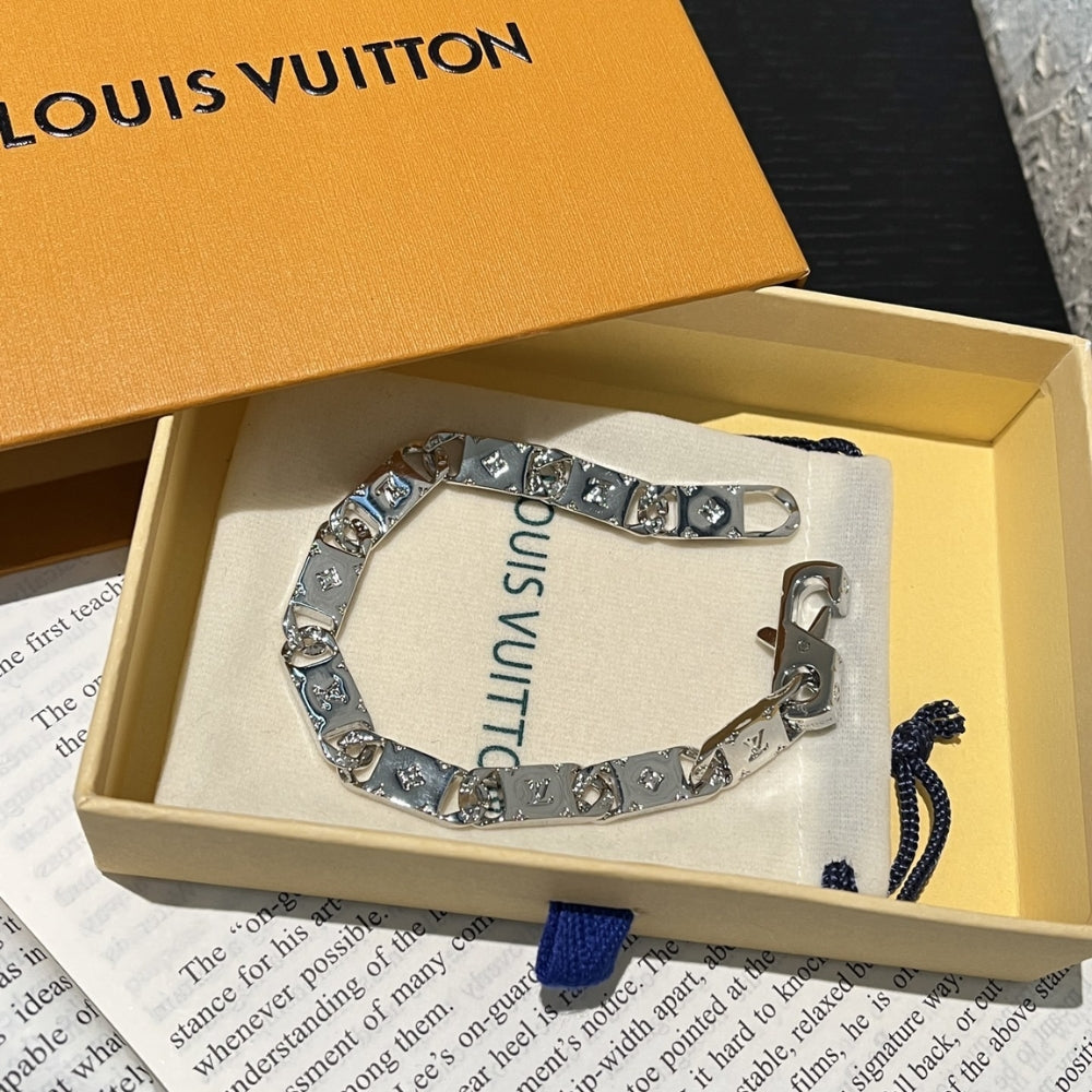 Louis Vuitton Monogram Tied Up Bracelet Silver M0921M