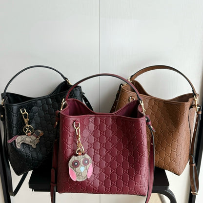 Gucci GG Emblem Small Bucket Bag Black 25Cm