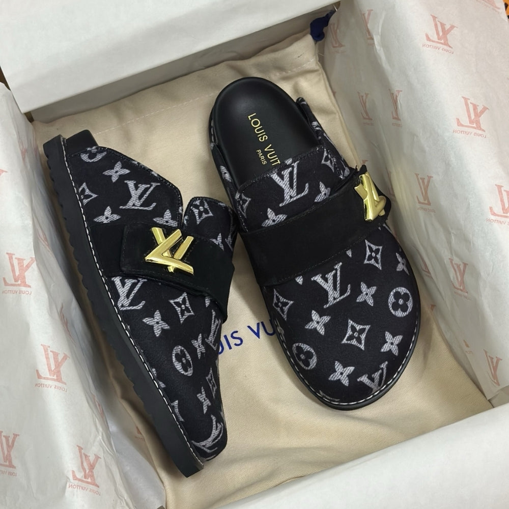 Louis Vuitton Lv Cosy Flat Comfort Clog Black 1Aidou