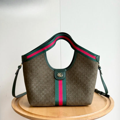 Gucci Giglio Small Tote Bag Dark Green 25Cm