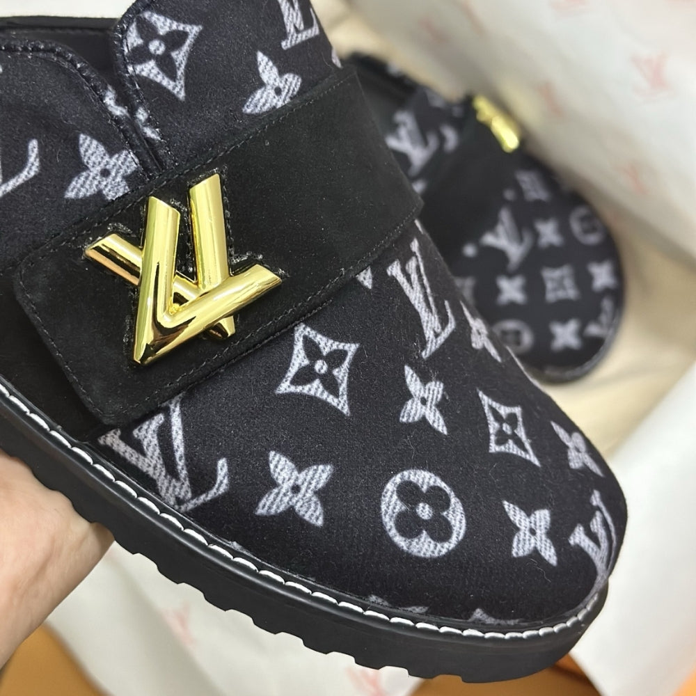 Louis Vuitton Lv Cosy Flat Comfort Clog Black 1Aidou