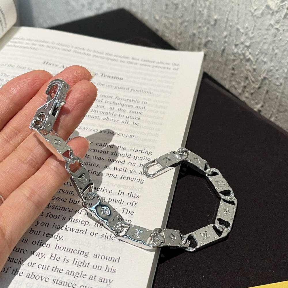Louis Vuitton Monogram Tied Up Bracelet Silver M0921M