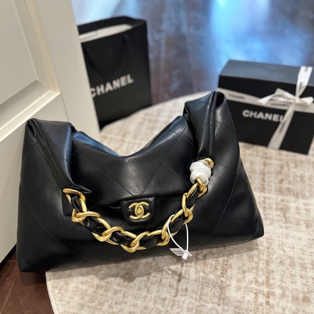 Chanel Maxi Hobo Bag Black  43Cm