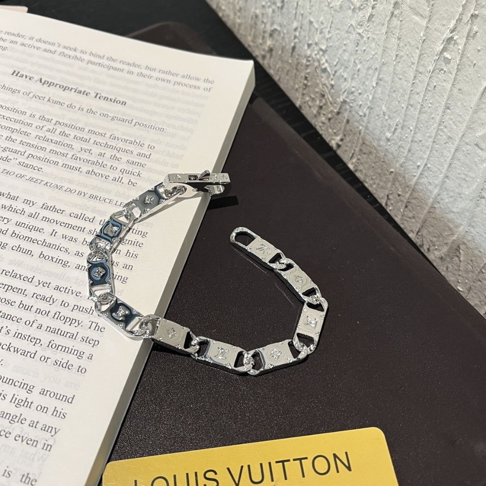 Louis Vuitton Monogram Tied Up Bracelet Silver M0921M