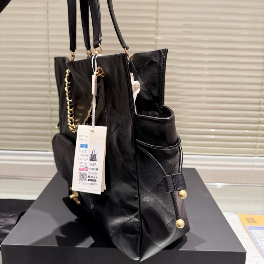 Chanel 25C Shopping Bag Black 33Cm