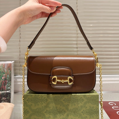 Gucci Horsebit 1955 Small Shoulder Bag Brown 24Cm