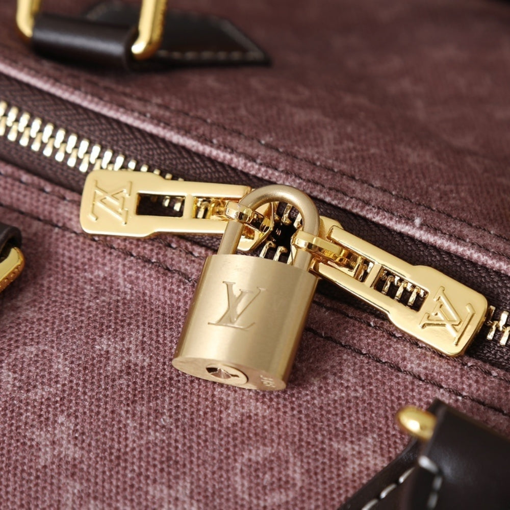 Louis Vuitton Sepia Idylle Monogram Speedy Bandouliere 30 Bag Dark Pink 30Cm