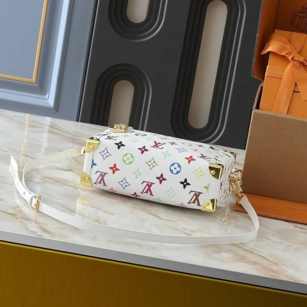 Louis Vuitton X Takashi Murakami Side Trunk MM Multicolore Blanc 23Cm M14046