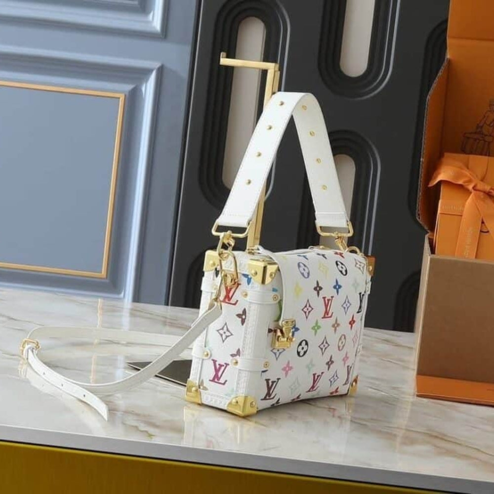 Louis Vuitton X Takashi Murakami Side Trunk MM Multicolore Blanc 23Cm M14046