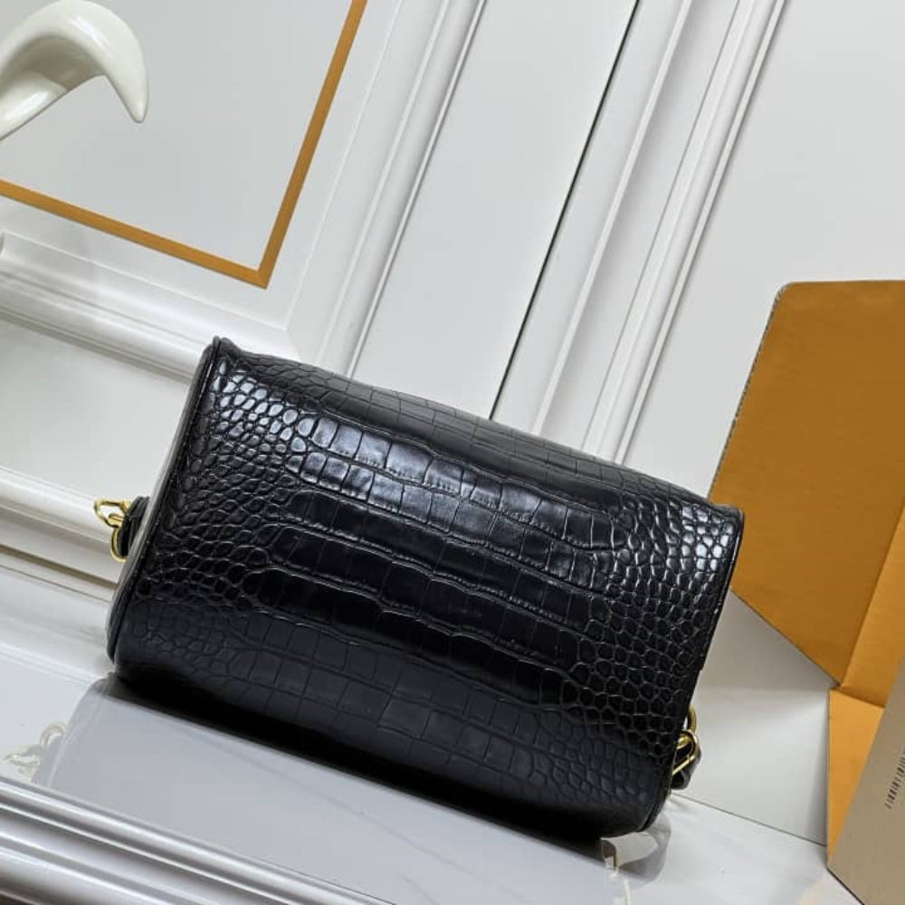 Louis Vuitton Speedy Satchel Bag Black 25Cm