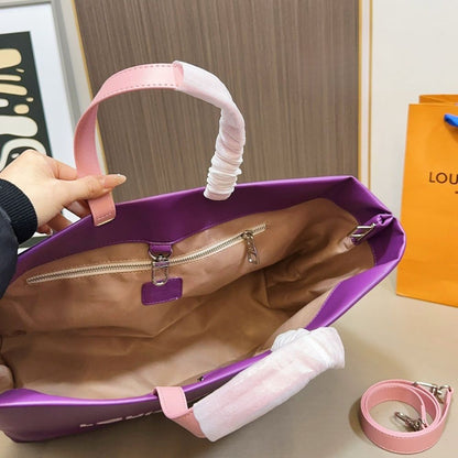 Louis Vuitton MM Shopper Tote Bag Violet 41Cm