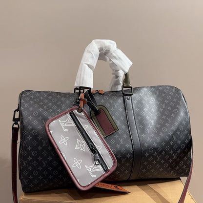 Louis Vuitton Keepall Bandoulière 50 Monogram Canvas Black 50Cm