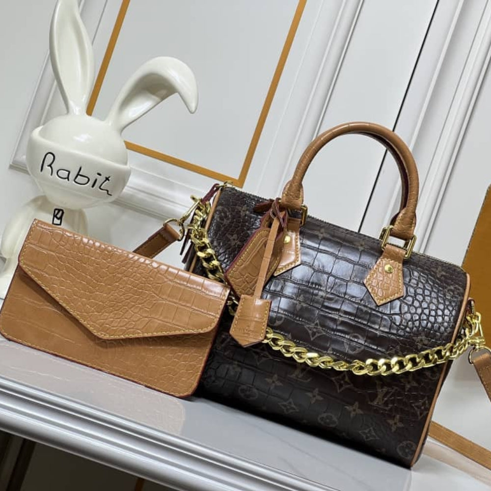 Louis Vuitton Speedy Satchel Bag Monogram Brown 25Cm