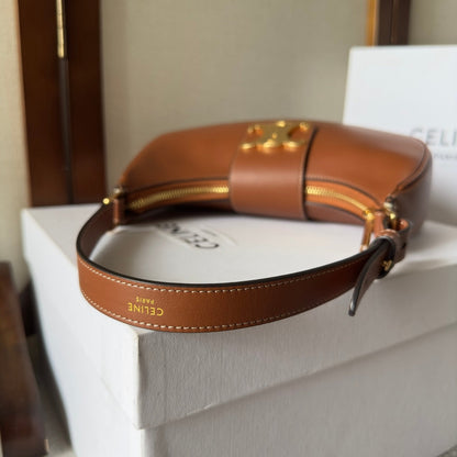 CELINE AVA TRIOMPHE SOFT BAG IN SMOOTH CALFSKIN
 TAN