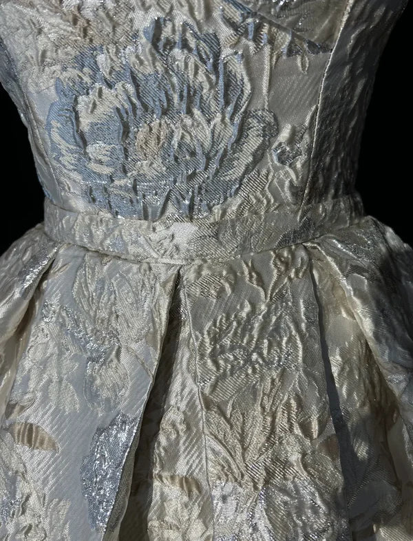 Vintage Silvery A-Line Homecoming Dress Spaghetti Strap Party Dress Short Cocktail Dress TP4610
