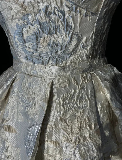 Vintage Silvery A-Line Homecoming Dress Spaghetti Strap Party Dress Short Cocktail Dress TP4610