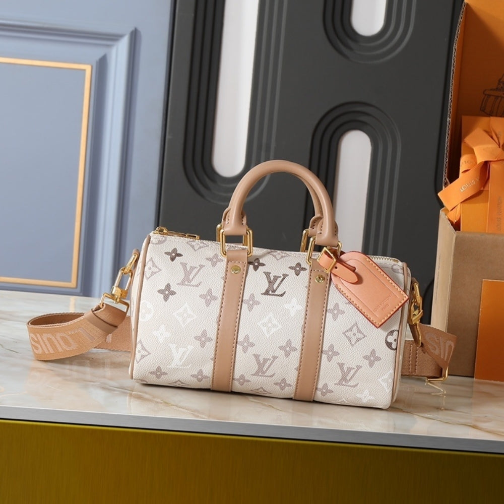 Louis Vuitton Keepall Bandoulière 25 Monogram Beige 25Cm