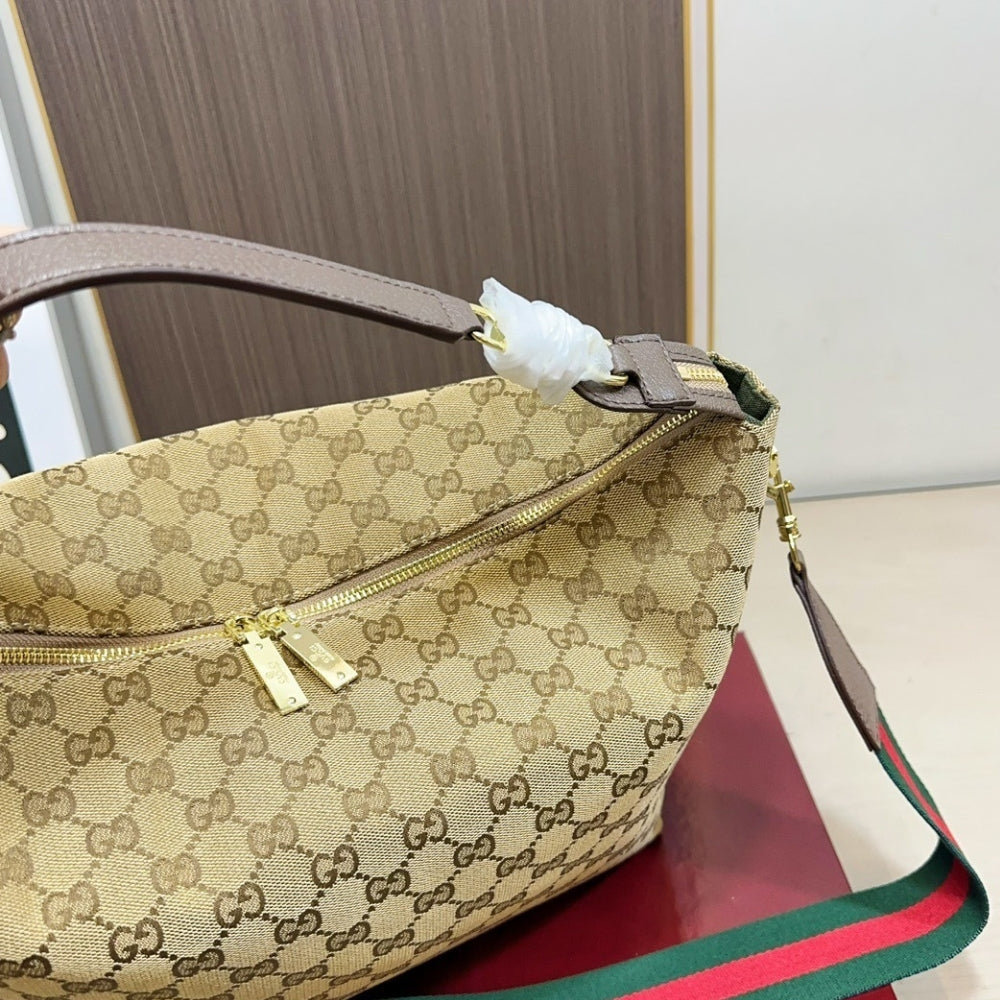 Gucci Brera Medium Crossbody Bag Sand And Dark Brown 33Cm
