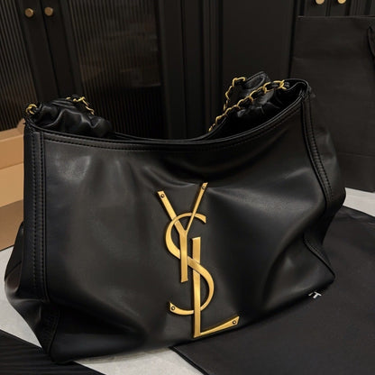Saint Laurent Chain Hobo Bag Black 30cm