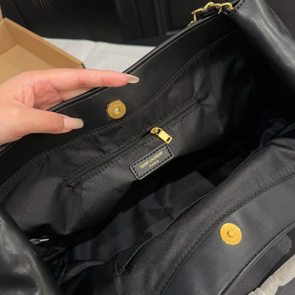 Saint Laurent Chain Hobo Bag Black 30cm