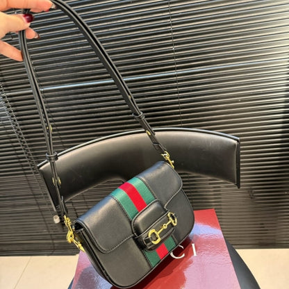Gucci Horsebit 1955 Small Shoulder Bag Black Leather 21cm