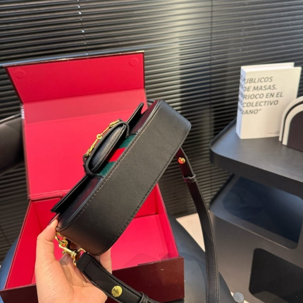 Gucci Horsebit 1955 Small Shoulder Bag Black Leather 21cm