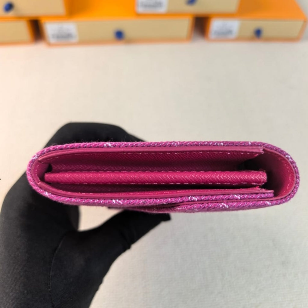 Louis Vuitton Sarah Wallet Fuchsia Denim 19cm M28280