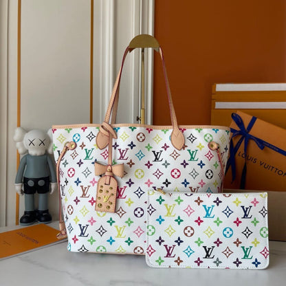 Louis Vuitton x Murakami Neverfull MM Multicolor White 31cm M27787