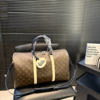 Louis Vuitton Keepall Bandoulière 50 Monogram Canvas Light Yellow 45cm