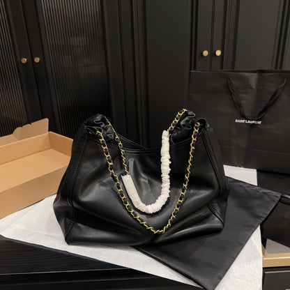 Saint Laurent Chain Hobo Bag Black 30cm