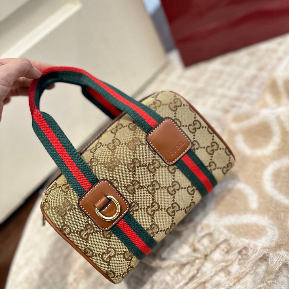 Gucci Mini GG Handbag Beige And Brown GG Canvas 20Cm