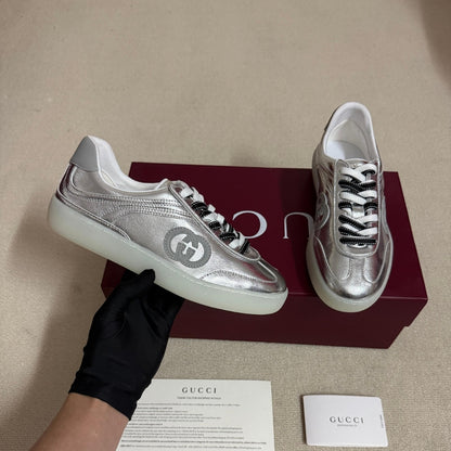 Gucci Women G75 Sneaker Silver Textured