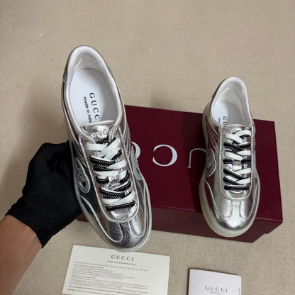 Gucci Women G75 Sneaker Silver Textured