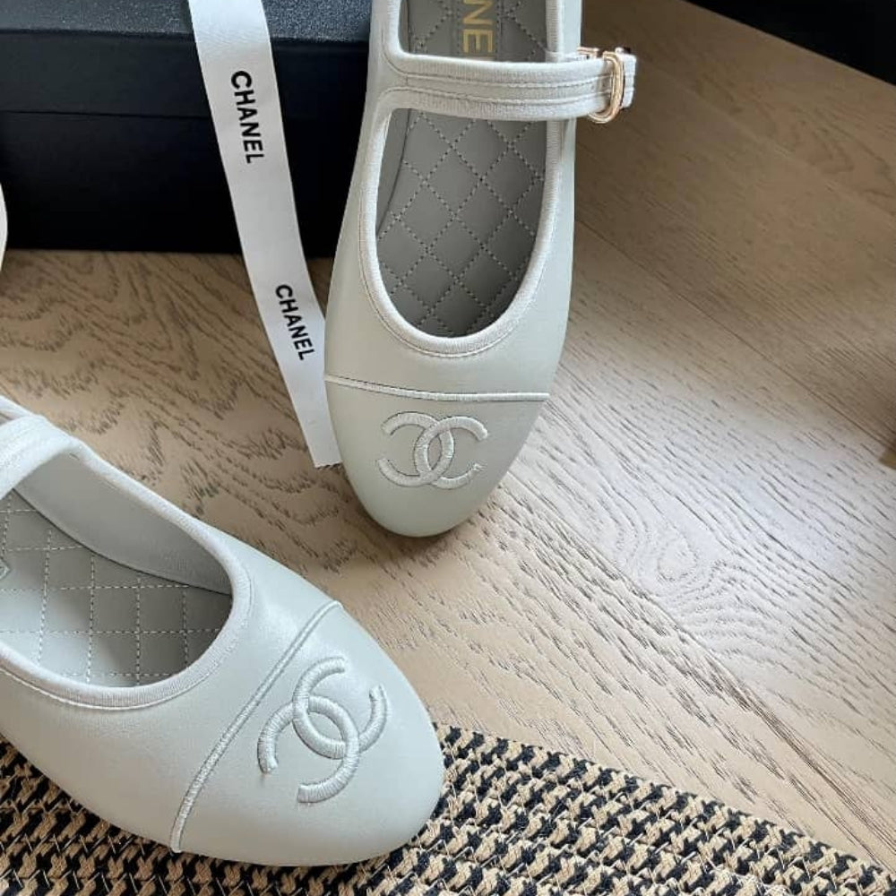 Chanel Mary Jane Ballet Flat Pure Light Blue