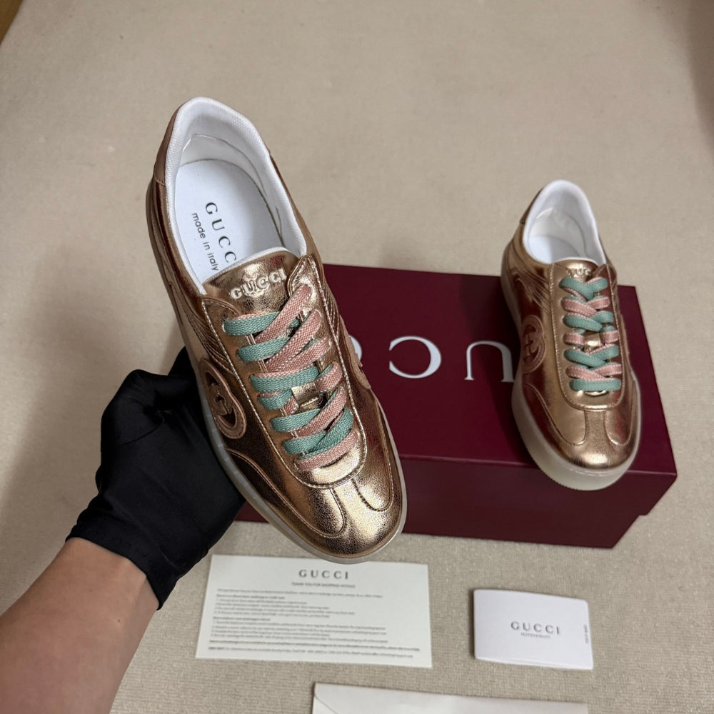 Gucci Women G75 Sneaker Bronze Textured