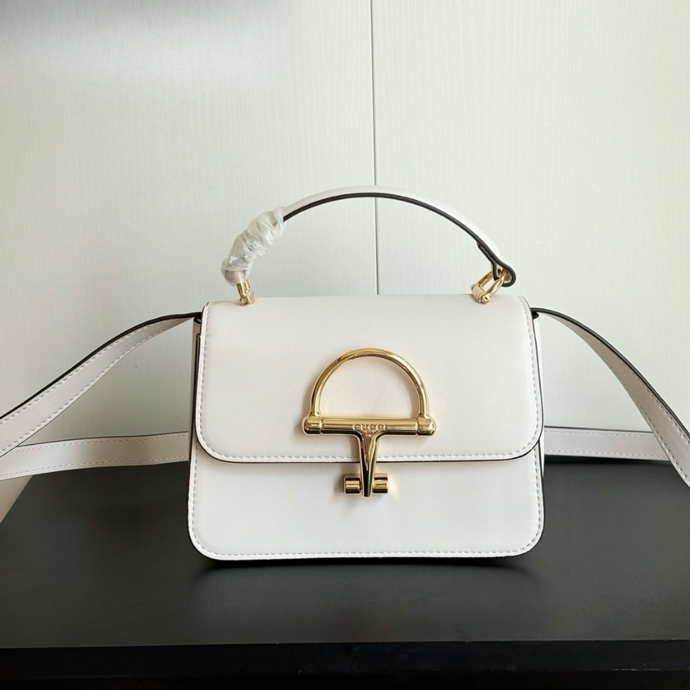 Gucci Siena Small Top Handle Bag Ivory Leather 19Cm