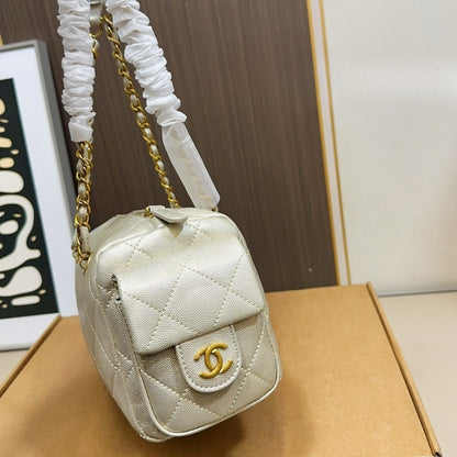 Chanel Small Bowling Bag Light Beige 25Cm