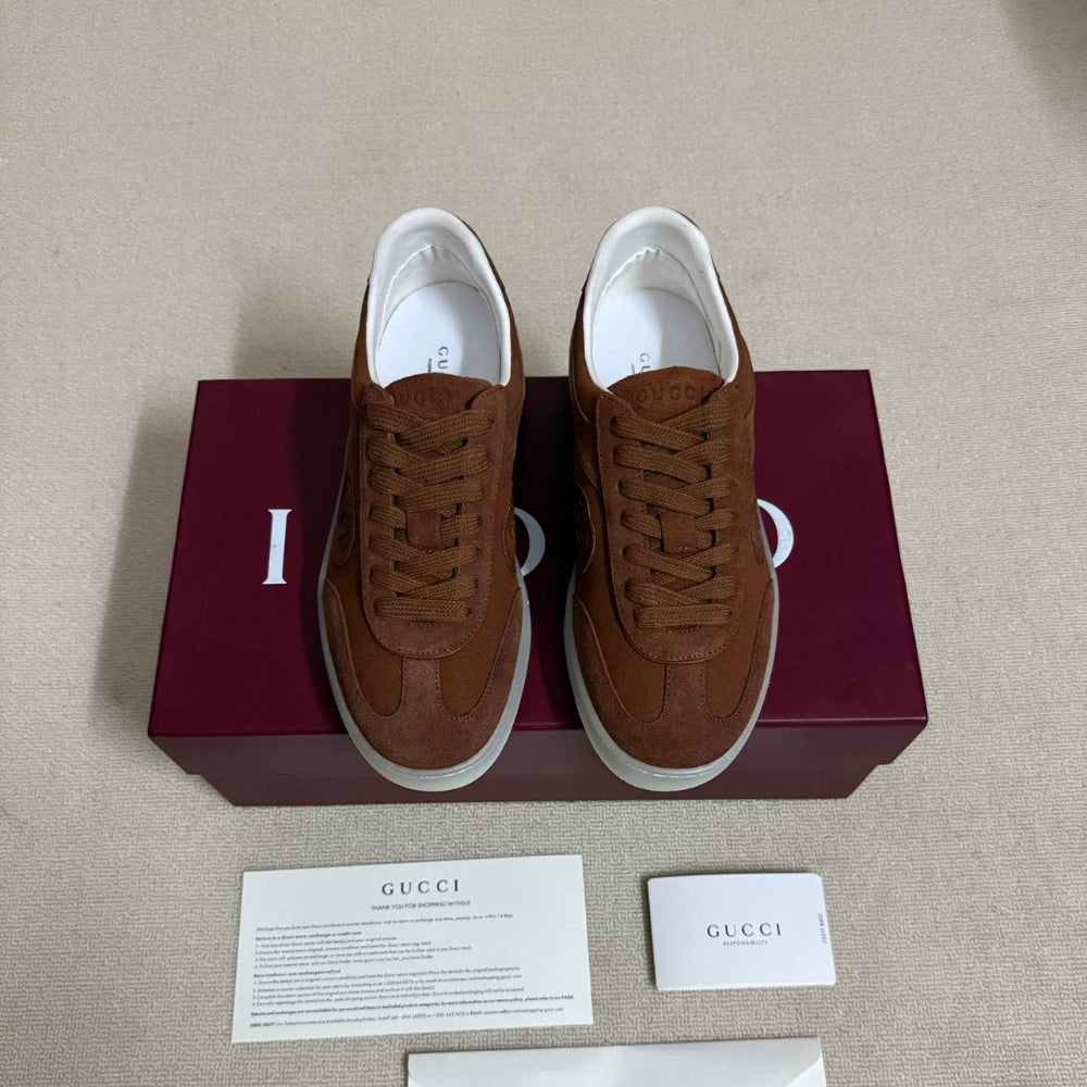 Gucci Men G75 Sneaker Light Brown Suede